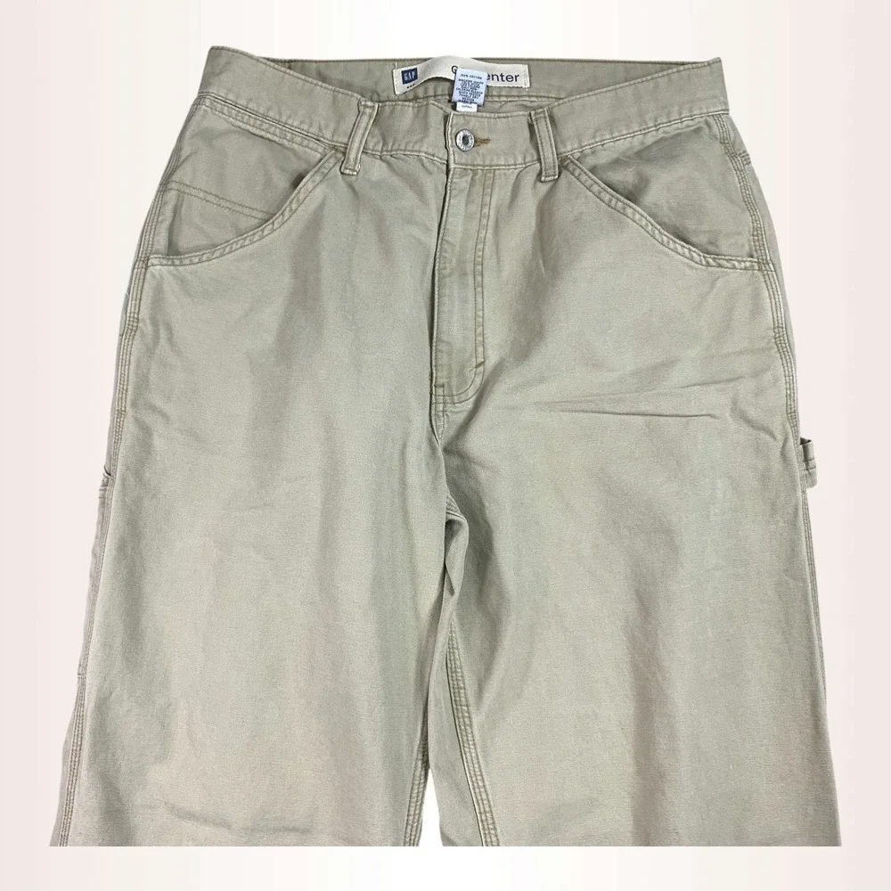 Vintage GAP Carpenter Pants Mens 32x32 Beige Utility Workwear Y2K Streetwear